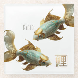 Dessous-de-verre En Verre Sous-verre en verre/Carreau de porcelaine Koi/Sous
