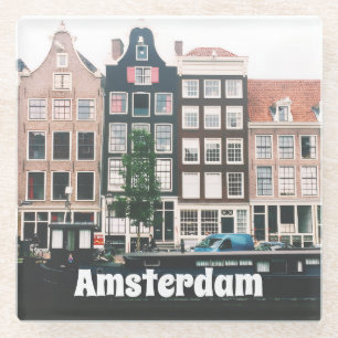 Dessous-de-verre En Verre Souvenir de voyage à Amsterdam