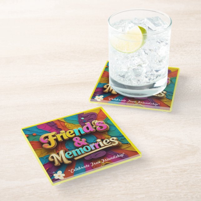 Dessous-de-verre En Verre "Souvenirs au trésor" (Incliné)