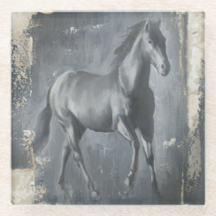 Dessous-de-verre En Verre Stallion noir