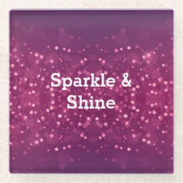 Dessous-de-verre En Verre Stars Bokeh Rose