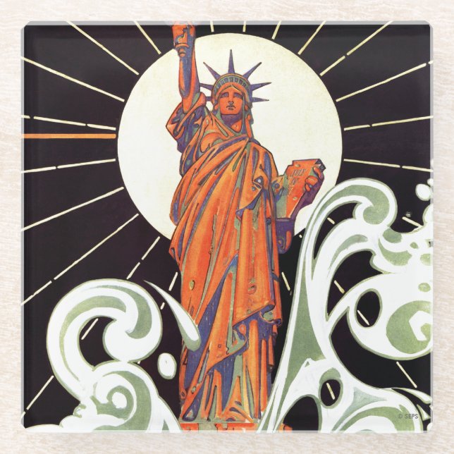 Dessous-de-verre En Verre Statue de la liberté (Devant)