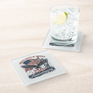 Dessous-de-verre En Verre Statue de la Liberté aigle chauve 250e anniversair