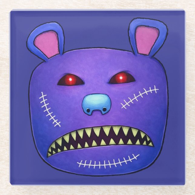 Dessous-de-verre En Verre Stitched Nightmare Bear (Devant)