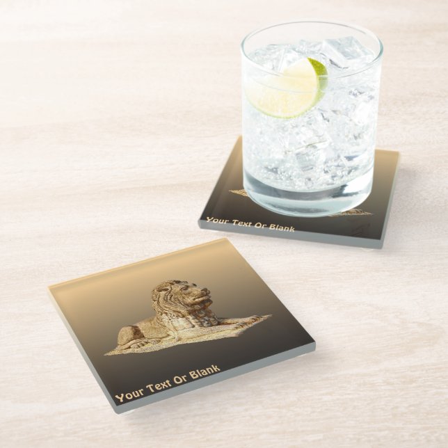 Dessous-de-verre En Verre Stone Lion (Incliné)