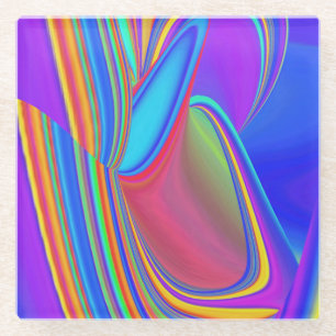 Dessous-de-verre En Verre Summerfeel, Rainbowart 3D Abstrait