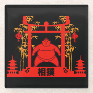 Dessous-de-verre En Verre Sumo Wrestler