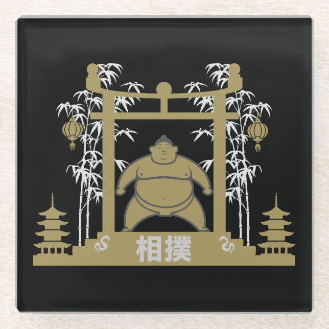 Dessous-de-verre En Verre Sumo Wrestler (Devant)