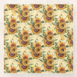 Dessous-de-verre En Verre Sunflower Gifts Sunflower Turn Surrounded