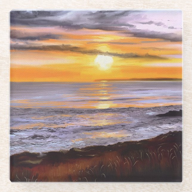 Dessous-de-verre En Verre Sunset Beach (Devant)