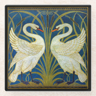 Dessous-de-verre En Verre Swans Art Déco
