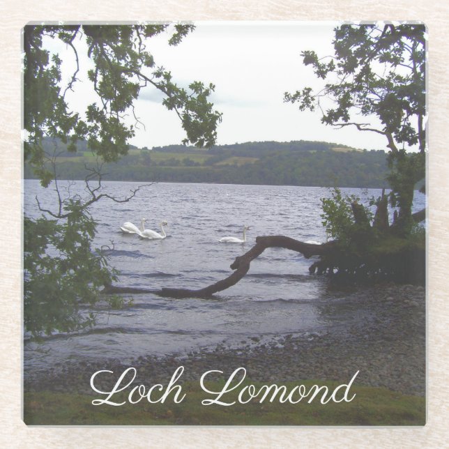 Dessous-de-verre En Verre Swans sur Loch Lomond (Devant)