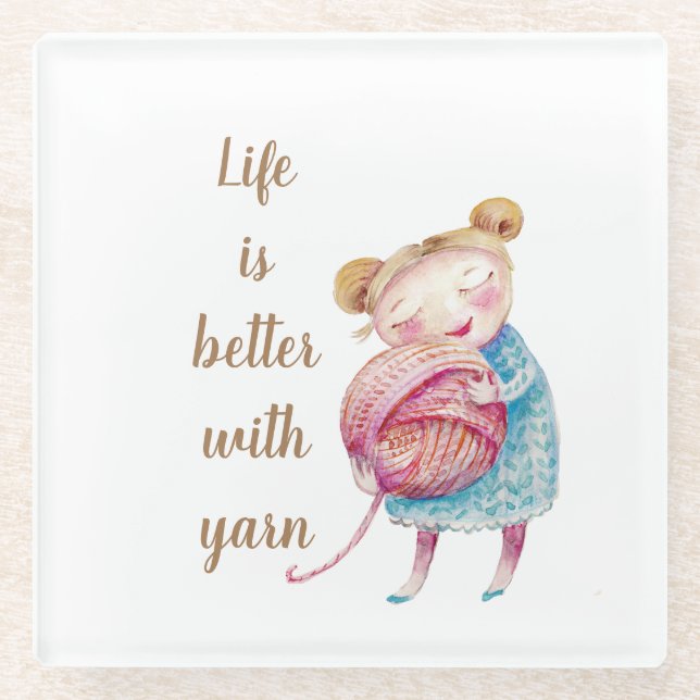Dessous-de-verre En Verre Sweet Yarn Lover (Devant)