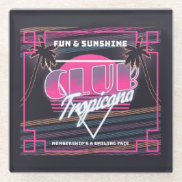 Dessous-de-verre En Verre Symbole Club Tropicana Neon