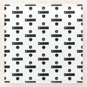 Dessous-de-verre En Verre Symbole mathématique "Divide" noir et blanc Lino C