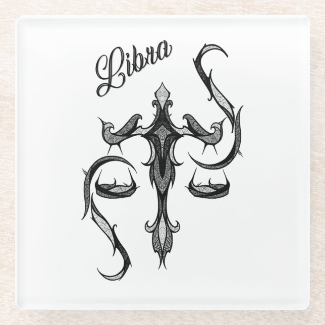 Dessous-de-verre En Verre SYMBOLE Zodiaque Libra (Devant)