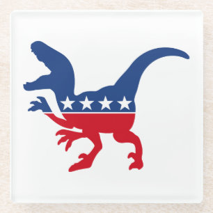 Dessous-de-verre En Verre T-Rex patriotique anti-politique