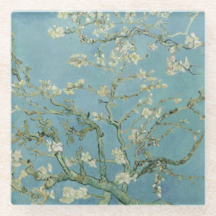 Dessous-de-verre En Verre Tableau des fleurs d'amandes de Van Gogh