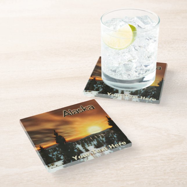 Dessous-de-verre En Verre Taïga Sun - Alaska (Incliné)