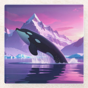 Dessous-de-verre En Verre Tapis de souris Baleine Arctique