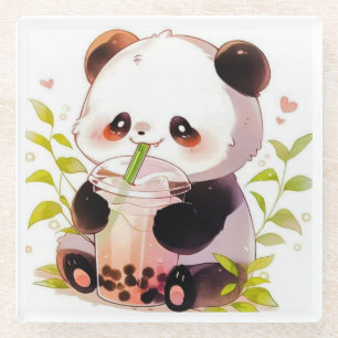 Dessous-de-verre En Verre Tasse à thé en forme de Panda Mignon Panda Boba