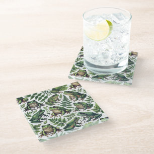 Dessous-de-verre En Verre Tasse Grenouilles de Forêt