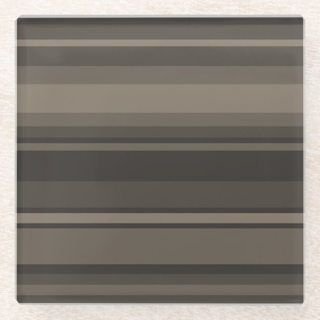 Dessous-de-verre En Verre Taupe bandes (Devant)