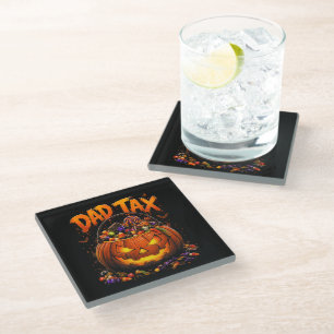 Dessous-de-verre En Verre Taxe Papa Drôle Halloween Citrouille