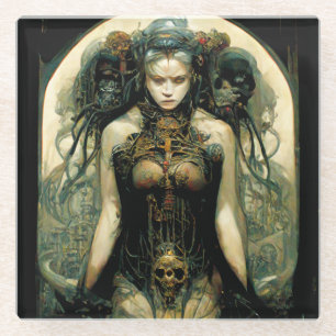 Dessous-de-verre En Verre Technologie biologique Femme Imaginaire Sci-Fi