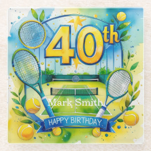 Dessous-de-verre En Verre Tennis 40e anniversaire