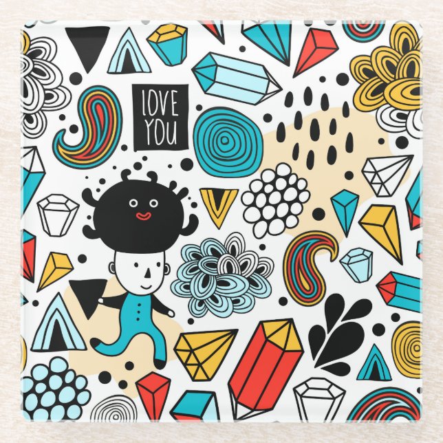 Dessous-de-verre En Verre Tête folle (Devant)