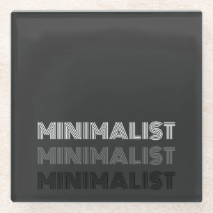 Dessous-de-verre En Verre texte moderne simple minimum monochrome