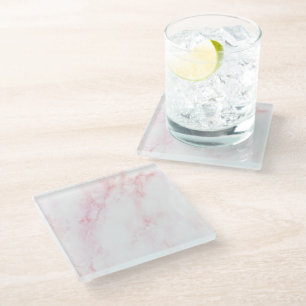 Dessous-de-verre En Verre Texture de marbre rose doux