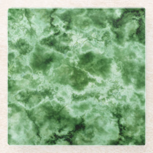 Dessous-de-verre En Verre Texture de marbre verte