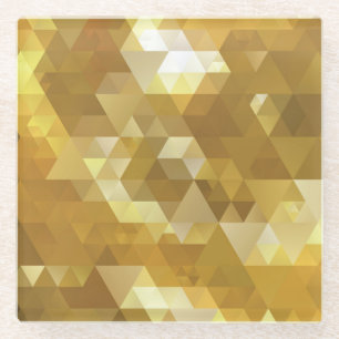 Dessous-de-verre En Verre Texture du triangle or Abstrait