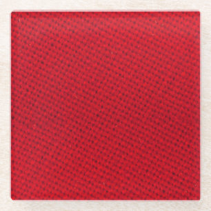 Dessous-de-verre En Verre Texture dynamique de tissu rouge