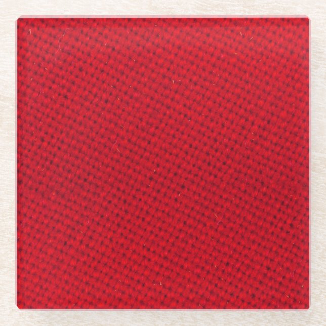 Dessous-de-verre En Verre Texture dynamique de tissu rouge (Devant)