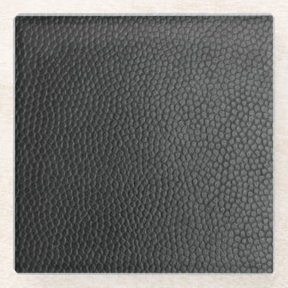 Dessous-de-verre En Verre Texture en cuir noir