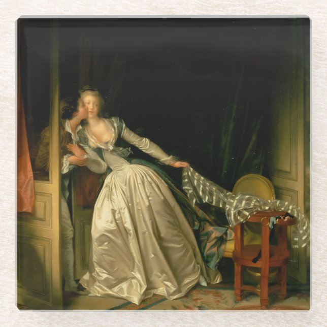 Dessous-de-verre En Verre The Stolen Kiss Fragonard (Devant)