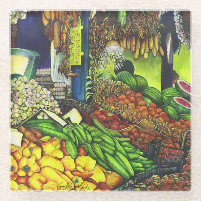 Dessous-de-verre En Verre Threads communs des interactions humaines, Budapes (Devant)