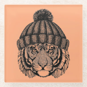Dessous-de-verre En Verre Tigre prêt de mode d'hiver