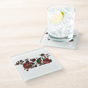 Dessous-de-verre En Verre Tissu de chintz en coton indien vintage