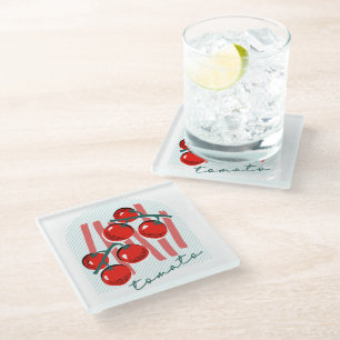 Dessous-de-verre En Verre Tomates Italie Capricieuse Motif