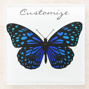 Dessous-de-verre En Verre Tonnerre de papillon bleu
