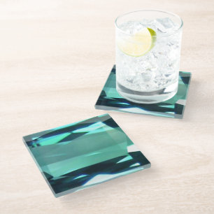 Dessous-de-verre En Verre Topaze bleue 4