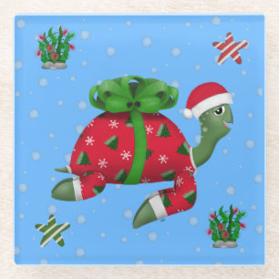Dessous-de-verre En Verre Tortue de Noël