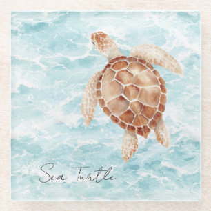 Dessous-de-verre En Verre Tortue marine de l'océan