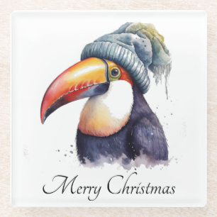 Dessous-de-verre En Verre Toucan Winter Vibes, personnalisation