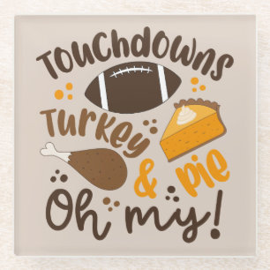 Dessous-de-verre En Verre Touchdowns Turquie & tarte Oh, mon