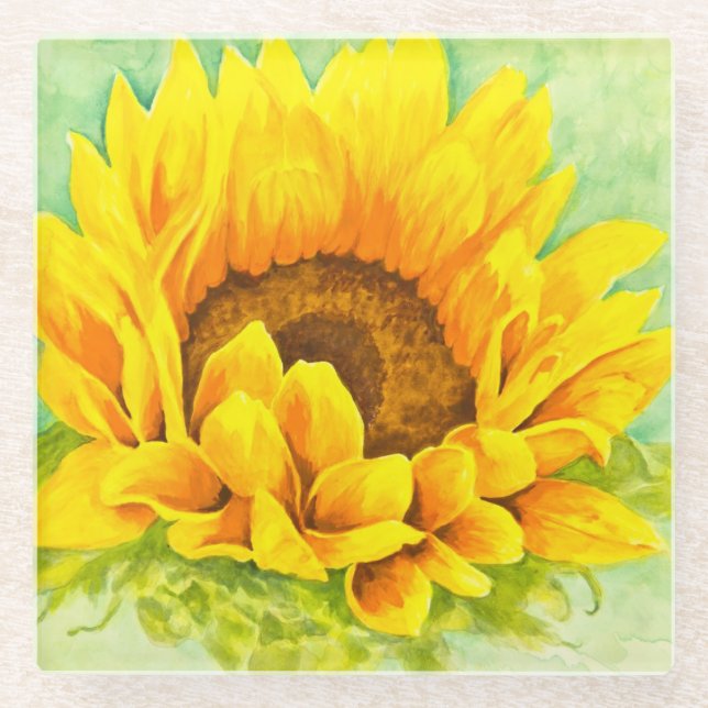 Dessous-de-verre En Verre Tournesol (Devant)